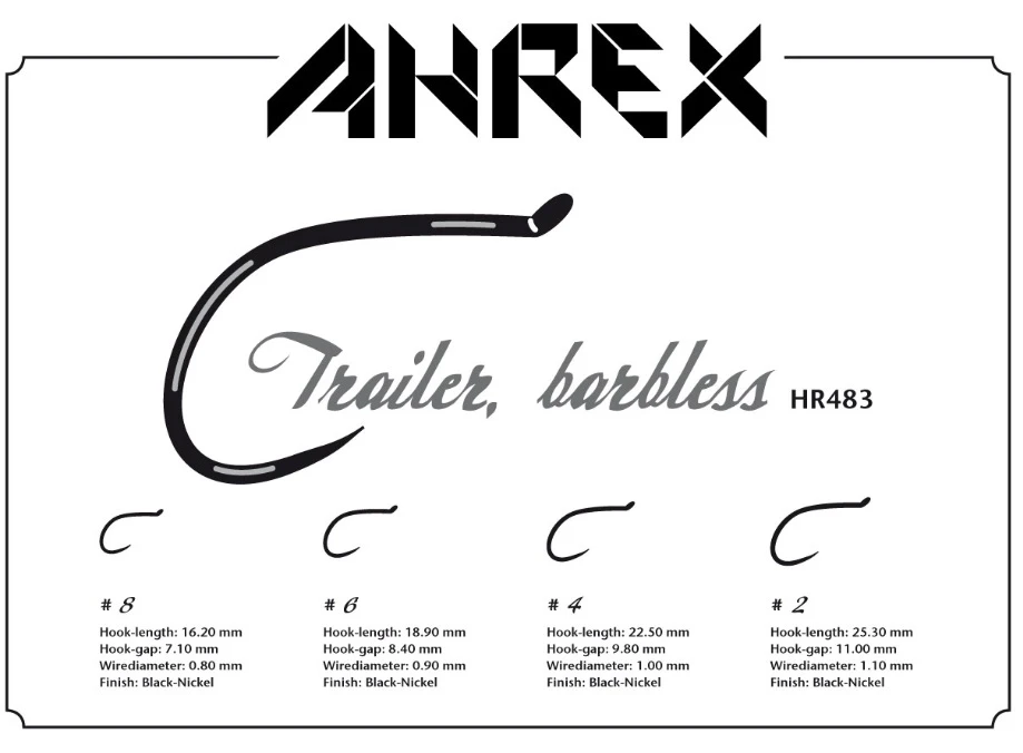 Ahrex HR483 Trailer Hook Barbless Hooks 5 Ahrex HR483 Trailer Hook Barbless Hooks - Afbeelding 3