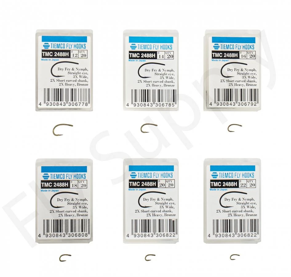 Tiemco TMC 2488H Dry Fly & Nymph Hooks 20pc 4 Tiemco TMC 2488H Dry Fly & Nymph Hooks 20pc - Afbeelding 2