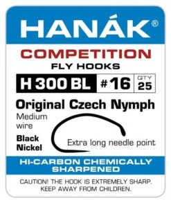 Hanak Czech Nymph H 300 BL Hooks 25 Pc