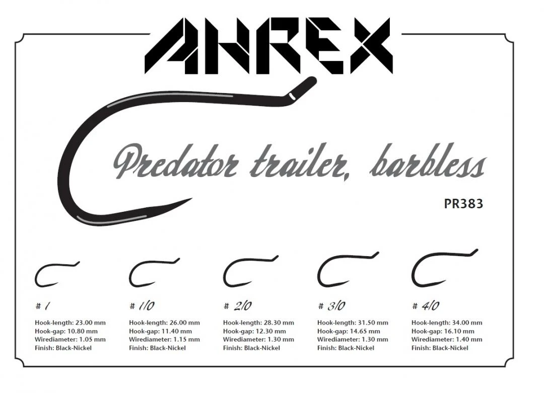 Ahrex PR383 Trailer Barbless Hooks 4 Ahrex PR383 Trailer Barbless Hooks - Afbeelding 2