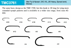 Tiemco TMC 3761 Nymph And Wet Fly Hooks 20pc -VisVaardig Winkel tmc203761201234